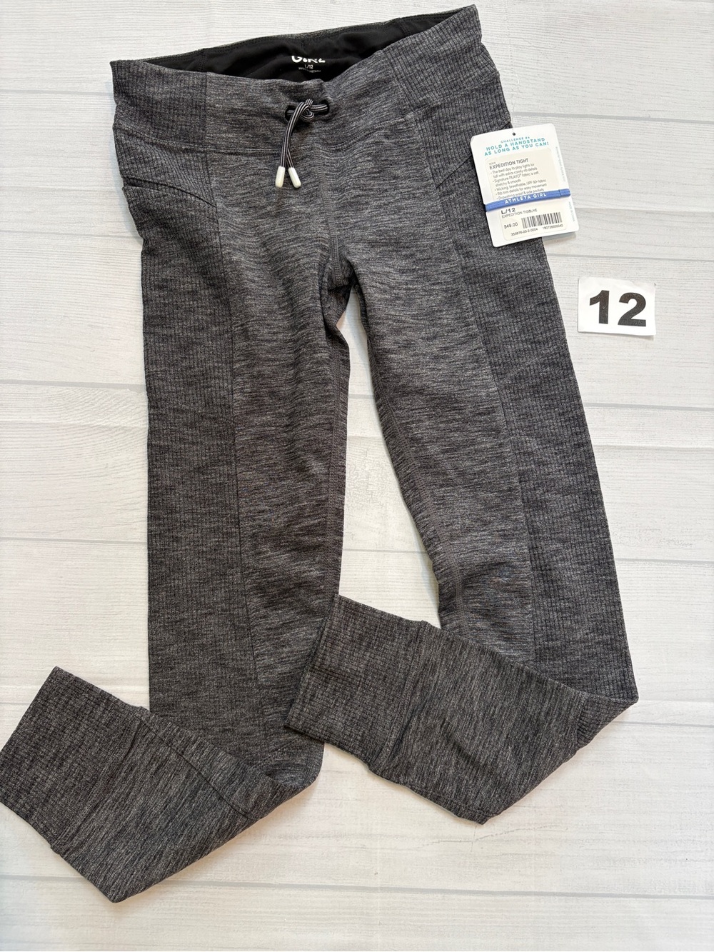 Athleta Girl Dark Gray Heather Leggings with Drawstring